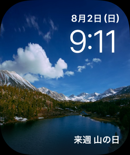 写真文字盤にインラインのコンプリケーションを配置した例